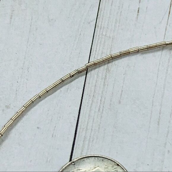 Sterling Silver Liquid Silver Glass Bead Necklace - Picture 3 of 3